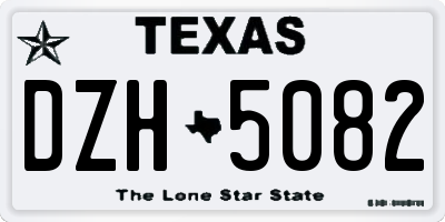 TX license plate DZH5082