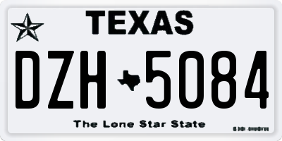 TX license plate DZH5084