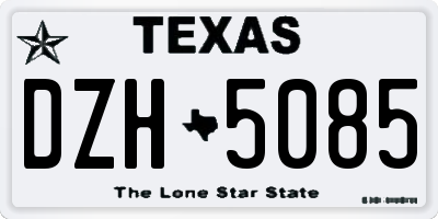 TX license plate DZH5085