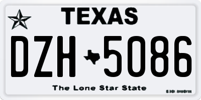 TX license plate DZH5086