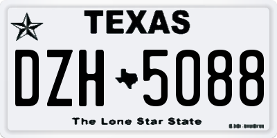 TX license plate DZH5088