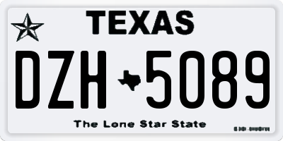 TX license plate DZH5089