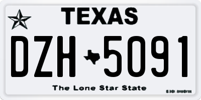 TX license plate DZH5091