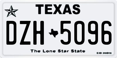 TX license plate DZH5096