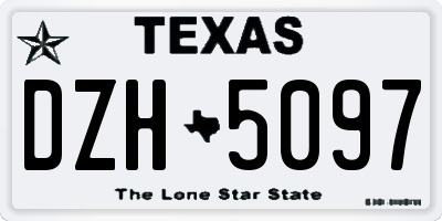 TX license plate DZH5097