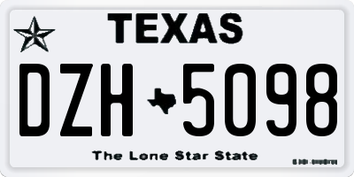 TX license plate DZH5098