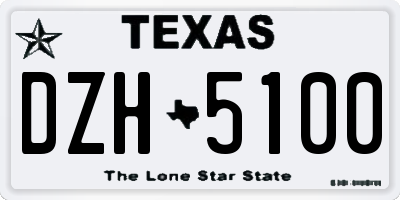 TX license plate DZH5100