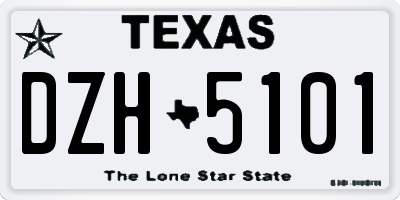 TX license plate DZH5101