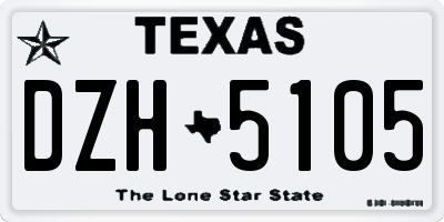 TX license plate DZH5105