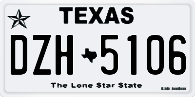 TX license plate DZH5106