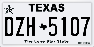 TX license plate DZH5107