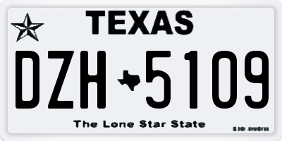 TX license plate DZH5109
