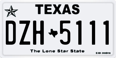 TX license plate DZH5111