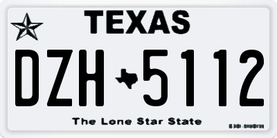 TX license plate DZH5112