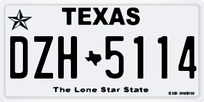 TX license plate DZH5114