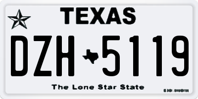 TX license plate DZH5119