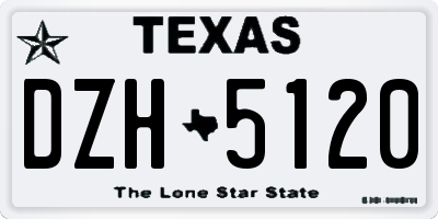 TX license plate DZH5120