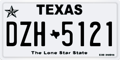 TX license plate DZH5121