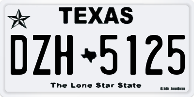 TX license plate DZH5125