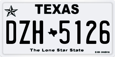 TX license plate DZH5126