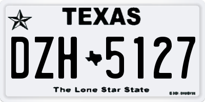 TX license plate DZH5127