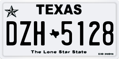 TX license plate DZH5128