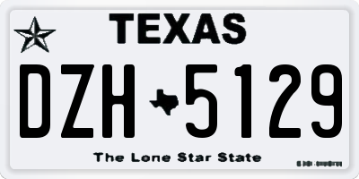 TX license plate DZH5129