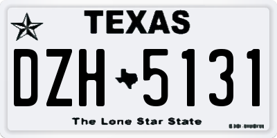 TX license plate DZH5131