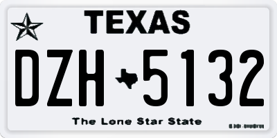 TX license plate DZH5132