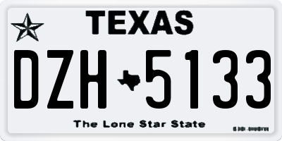 TX license plate DZH5133