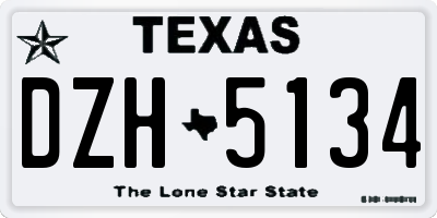 TX license plate DZH5134