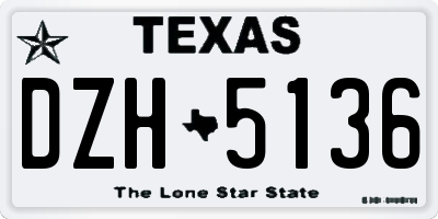 TX license plate DZH5136