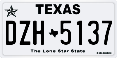 TX license plate DZH5137