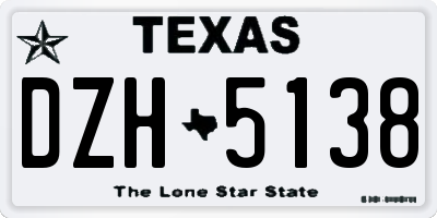 TX license plate DZH5138
