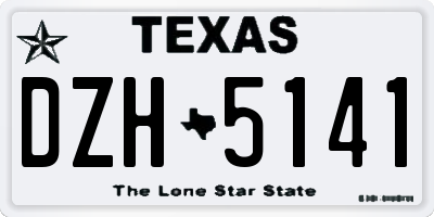 TX license plate DZH5141