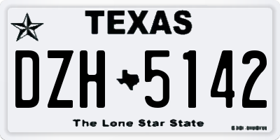 TX license plate DZH5142