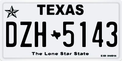 TX license plate DZH5143