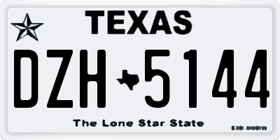 TX license plate DZH5144