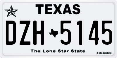 TX license plate DZH5145