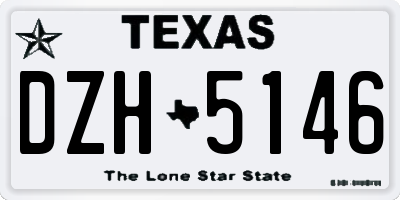TX license plate DZH5146