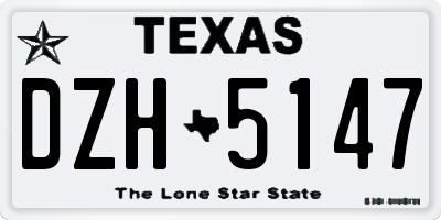 TX license plate DZH5147