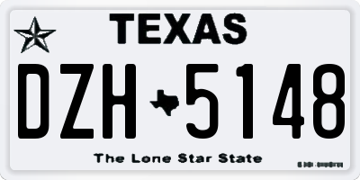 TX license plate DZH5148
