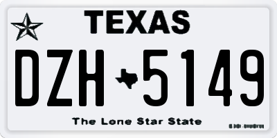 TX license plate DZH5149