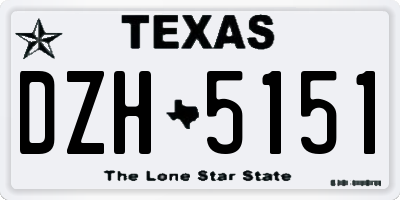 TX license plate DZH5151