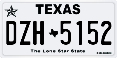 TX license plate DZH5152