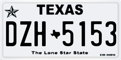 TX license plate DZH5153