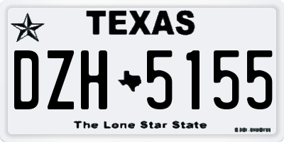 TX license plate DZH5155