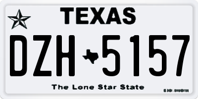 TX license plate DZH5157