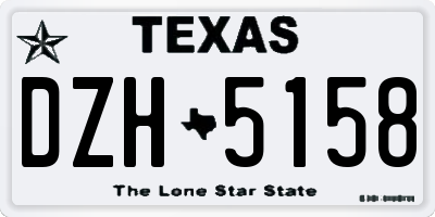 TX license plate DZH5158