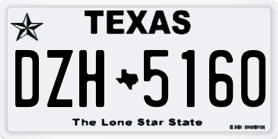 TX license plate DZH5160